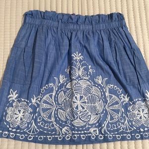 Light blue embroidered skirt
